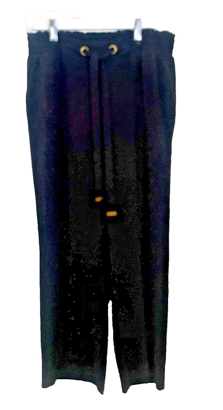 Michael Kors Cropped Wide-Leg Paper Bag Trousers Black Medium Tie Belt